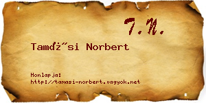Tamási Norbert névjegykártya