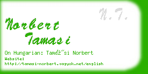 norbert tamasi business card